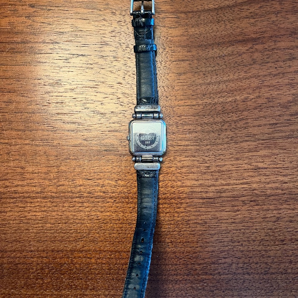 Ecclissi Sterling Silver Watch with Leather Band - Picture 2 of 4